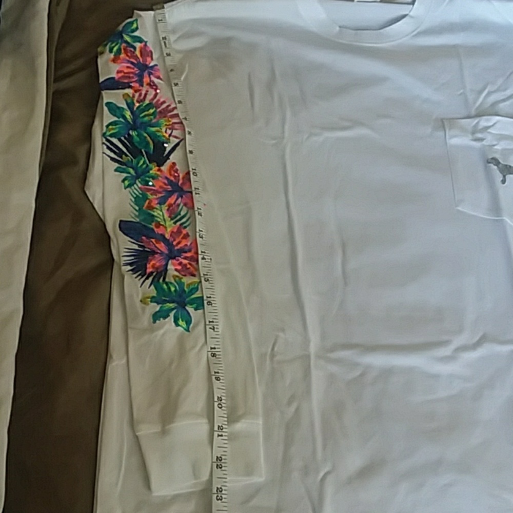 Vs PINK white Campus floral sequin long sleeve - Picture 5 of 6